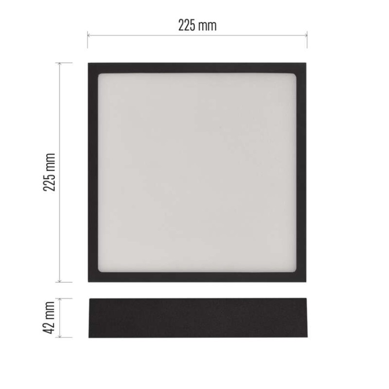 LED přisazené svítidlo NEXXO, čtvercové, černé, 21W, se změnou CCT