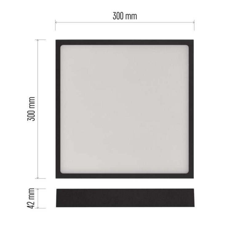 LED přisazené svítidlo NEXXO, čtvercové, černé, 28,5W, se změnou CCT