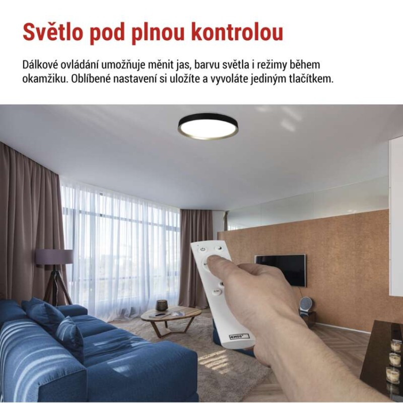 LED přisazené svítidlo ILVI, kruhové 45W, stmívání+CCT, černá+champagne