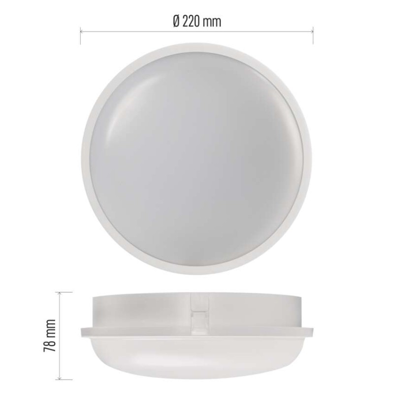 LED přisazené svítidlo QARI, kruhové bílé 20W neutrální b., IP65