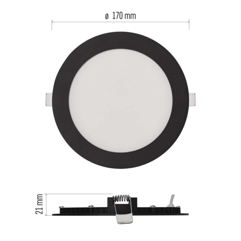 LED vestavné svítidlo NEXXO, kruhové, černé, 12,5W, se změnou CCT
