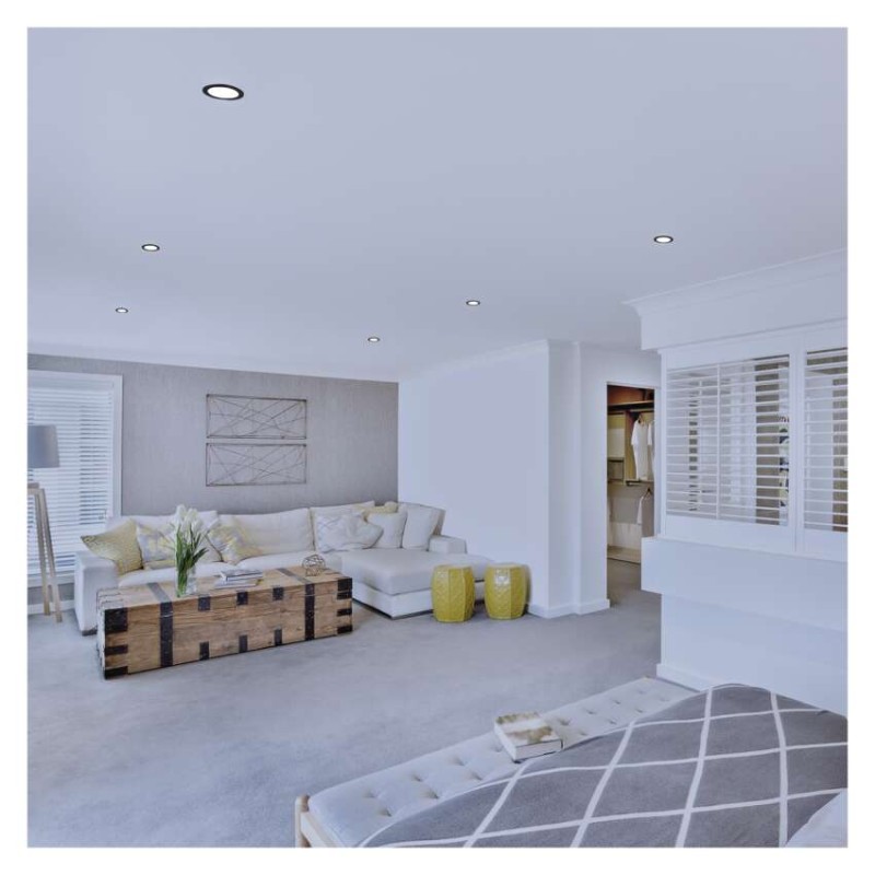 LED vestavné svítidlo NEXXO, kruhové, černé, 12,5W, se změnou CCT