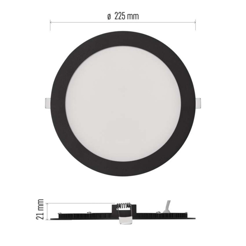 LED vestavné svítidlo NEXXO, kruhové, černé, 18W, se změnou CCT