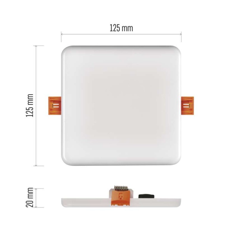 LED vestavné svítidlo VIXXO, čtvercové, bílé, 10 W neu.b.,IP65