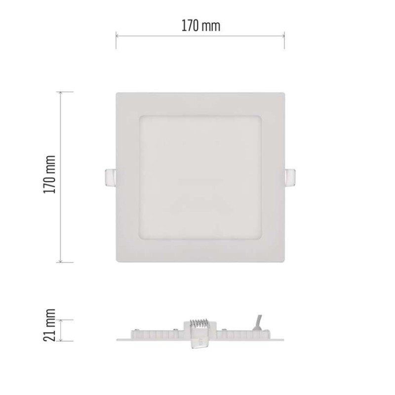 LED vestavné svítidlo NEXXO, čtvercové, bílé, 12,5W, teplá bílá