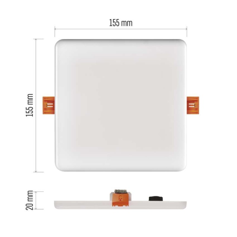 LED vestavné svítidlo VIXXO, čtvercové, bílé, 13,5W neut.b.,IP65