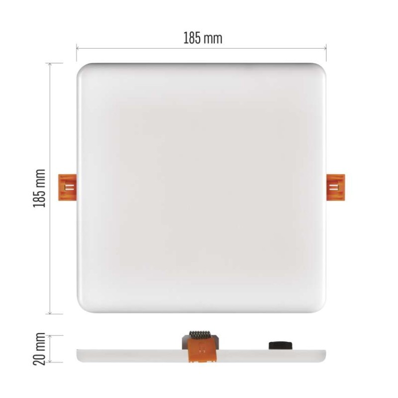 LED vestavné svítidlo VIXXO, čtvercové, bílé, 19W neut.b.,IP65