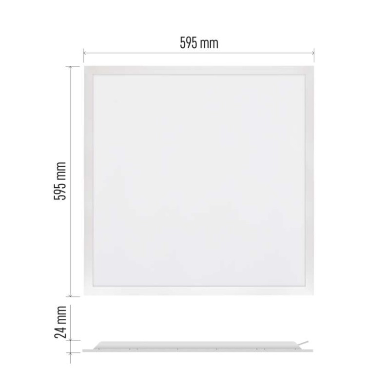 LED panel REXXO backlit 60×60, čtvercový vestavný bílý, 36W neutr. b. UGR