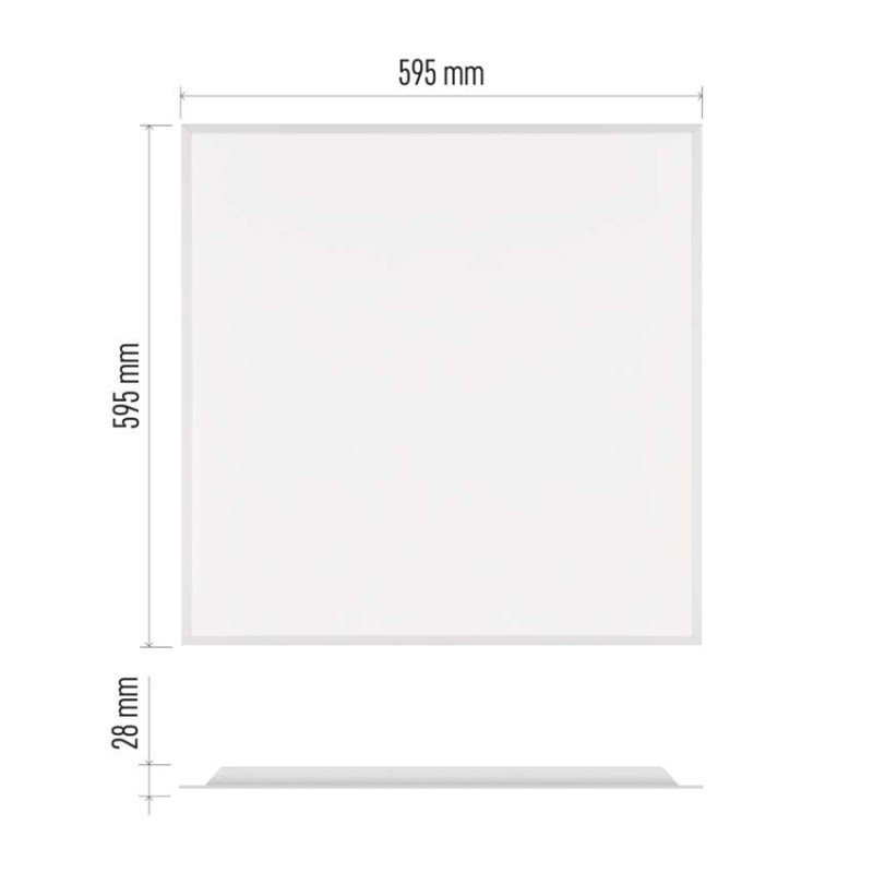 LED panel DIXXO backlit 60×60, čtvercový vestavný bílý, 36W neutr. b.