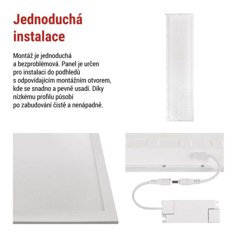 LED panel LUXXO 30×120, obdélníkový vestavný bílý, 22W, neutrální bílá UGR