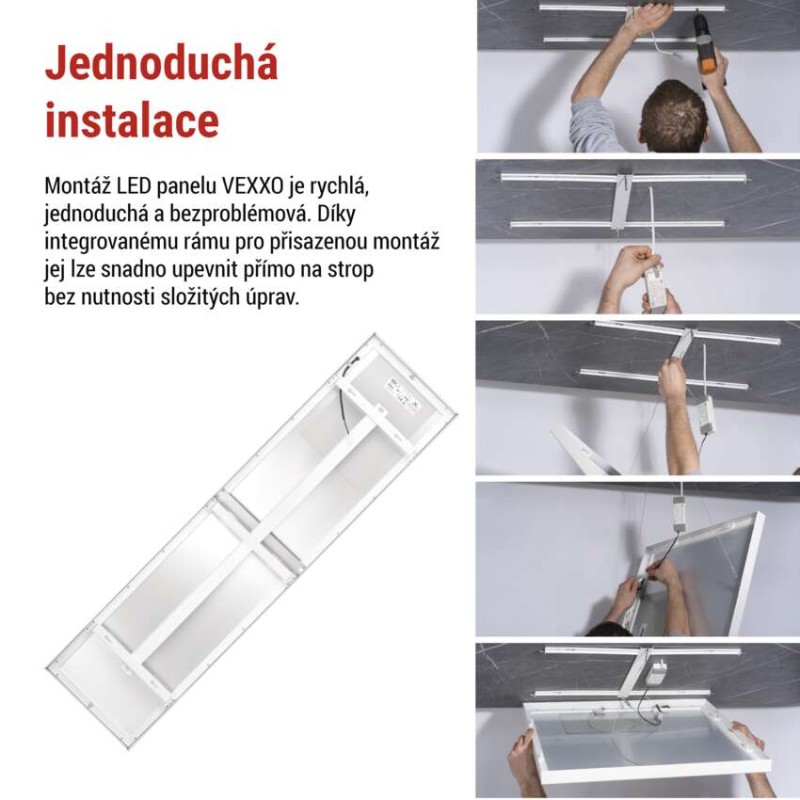 LED panel VEXXO 30×120, obdélníkový vestavný bílý, 33W, neutrální bílá