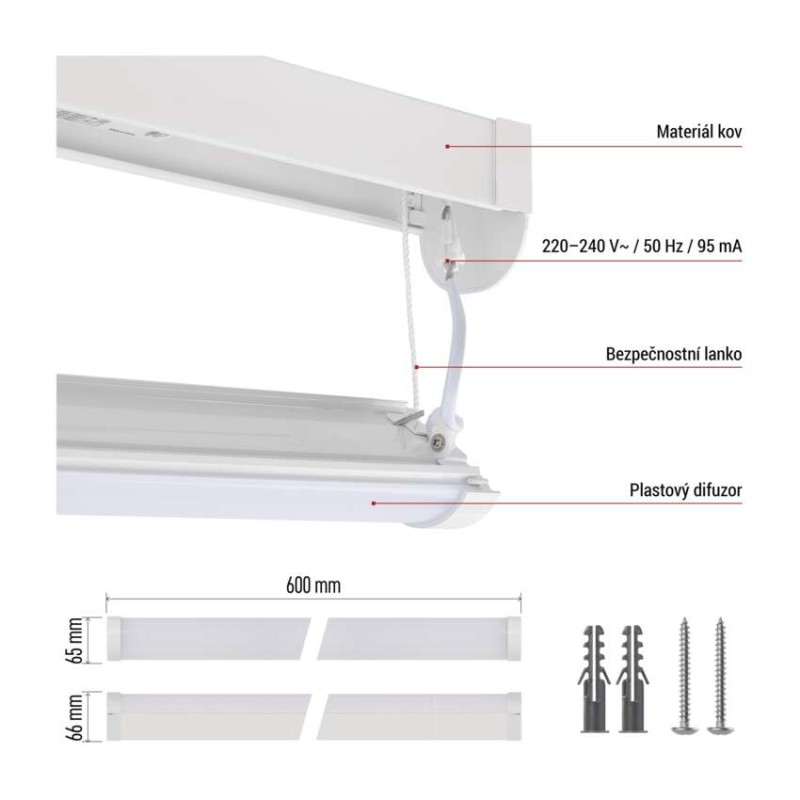 LED lineární svítidlo PANO 20W neutrální bílá
