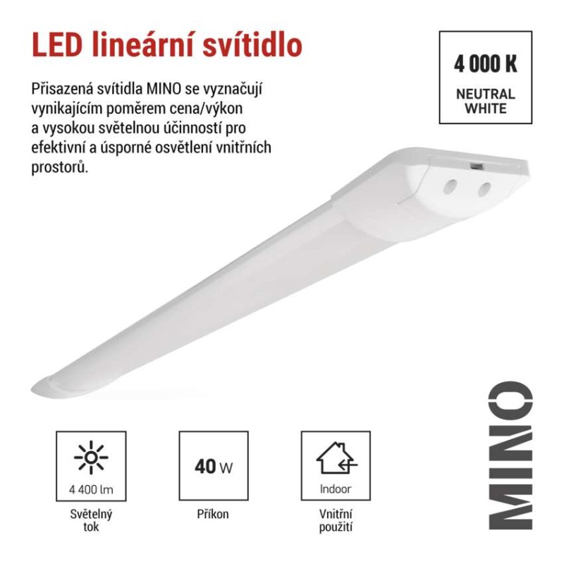 LED lineární svítidlo MINO 40W neutrální bílá
