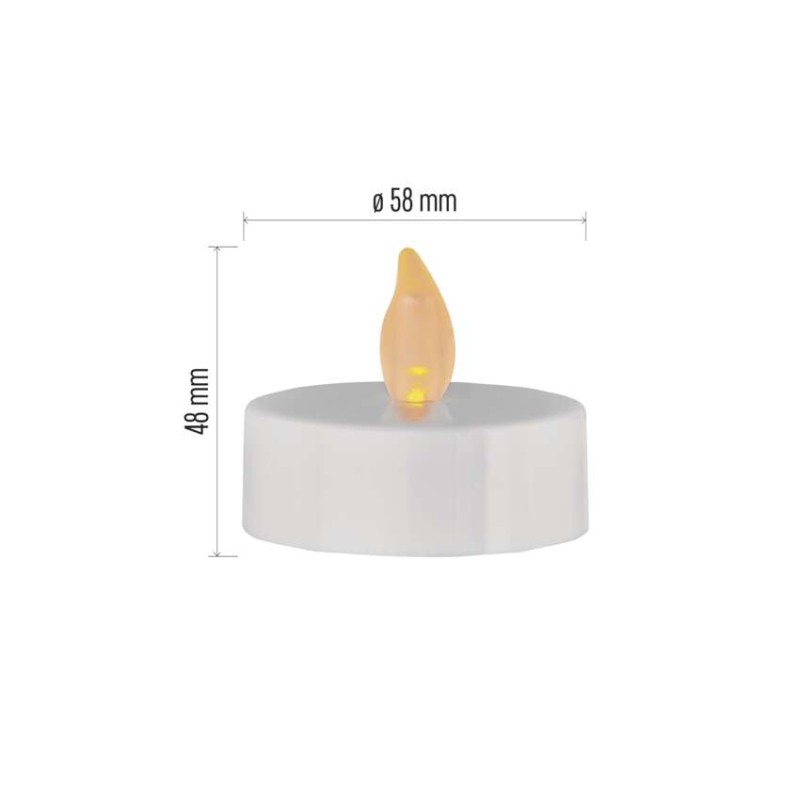LED dekorace – čajová svíčka maxi, bílá, CR2032, vnitřní, vintage, 4 ks