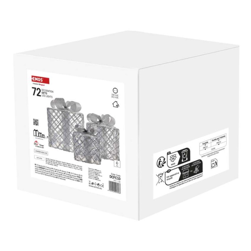 LED dárky, 3 velikosti, vnitřní, studená bílá, časovač