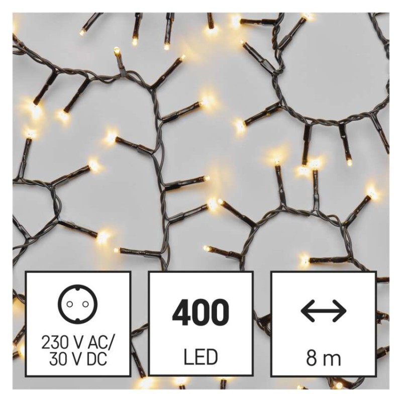 LED vánoční řetěz – ježek, 8 m, venkovní i vnitřní, teplá bílá, časovač