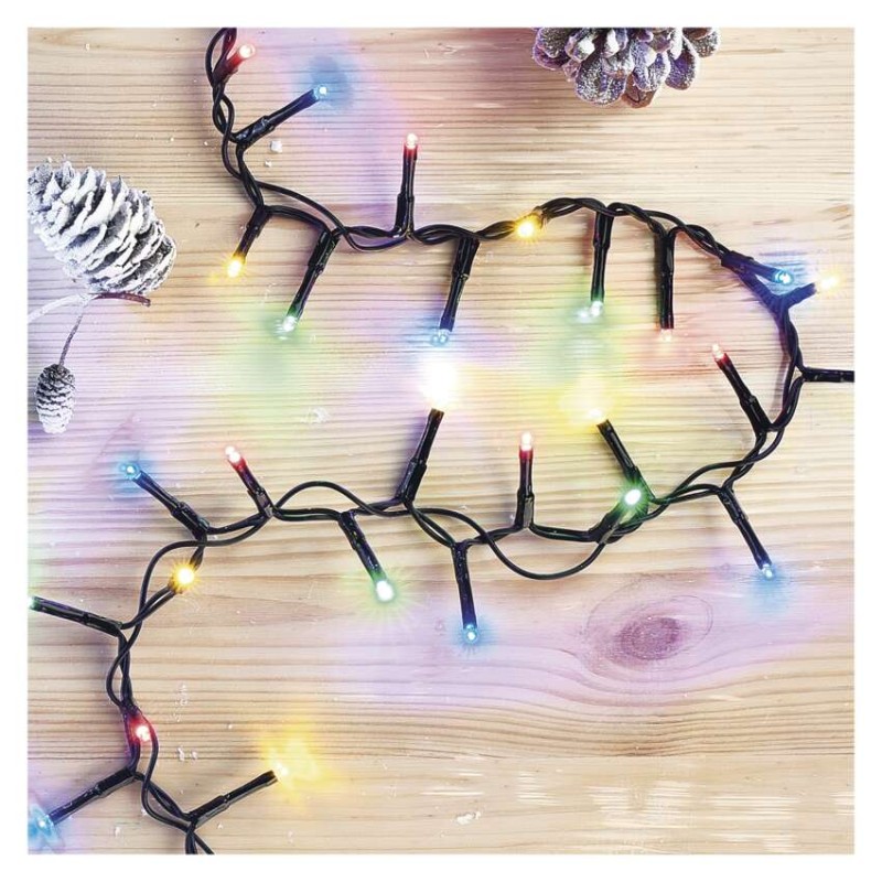 LED vánoční řetěz – ježek, 6 m, venkovní i vnitřní, multicolor, časovač
