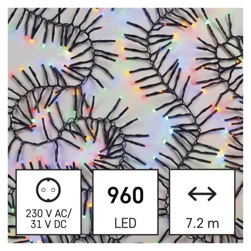 LED vánoční řetěz – ježek, 7,2 m, venkovní i vnitřní, multicolor, programy
