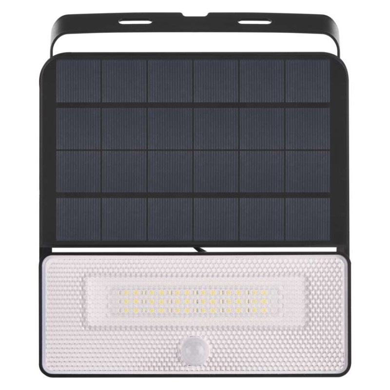 Solární LED reflektor SOLO s pohybovým čidlem, černý, neutrální bílá