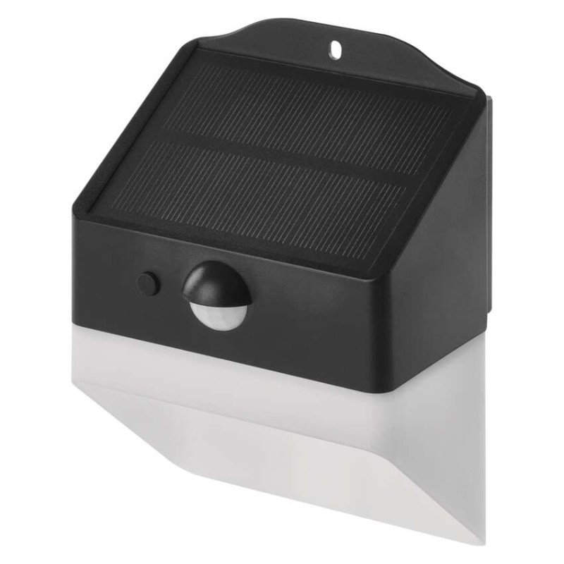 Solární LED svítidlo LUNIS s pohybovým čidlem, černé, neutrální bílá