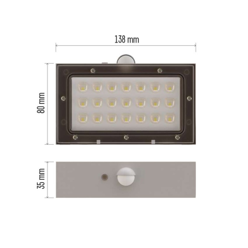 Solární LED svítidlo BRIXO s pohybovým čidlem, bílé, neutrální bílá