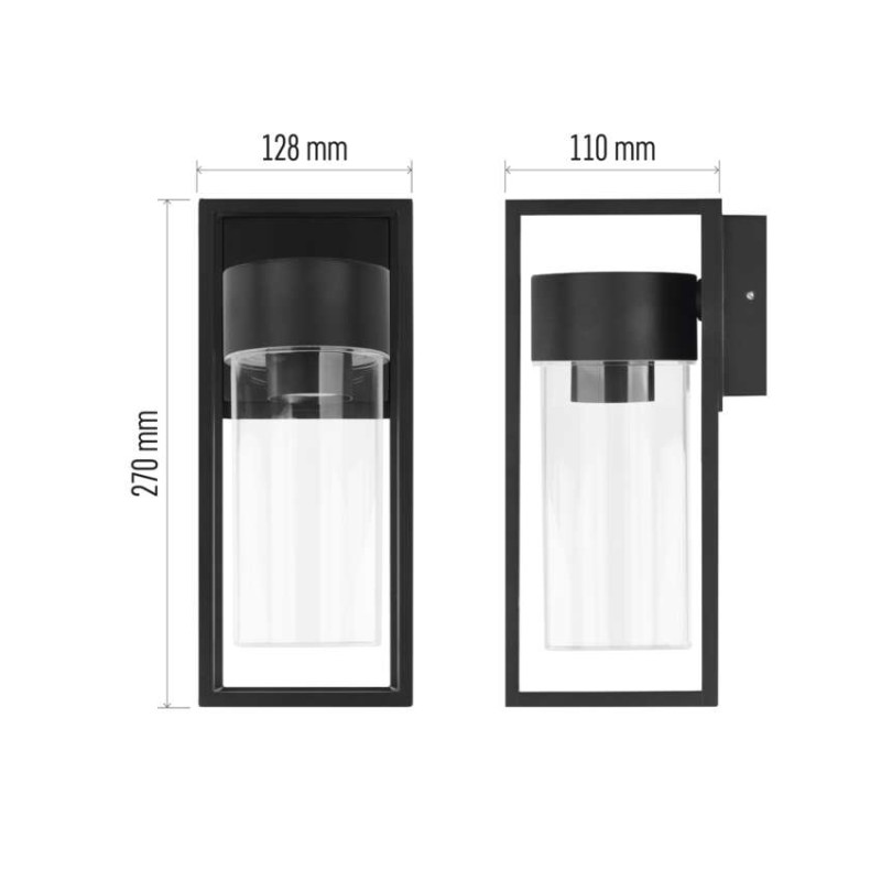 LED zahradní nástěnné svítidlo, 12,8 x 11 x 27 cm, 1 x E27, 15 W