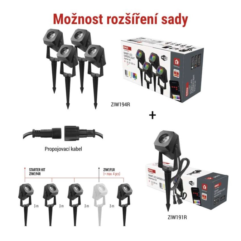 GOSMART venkovní bodová světla rozšiřující sada 1 ks