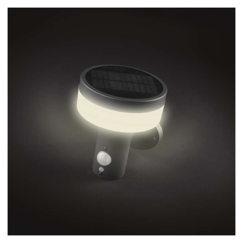 LED zahradní solární nástěnné svítidlo s čidlem soumraku, TERION, 12,5 × 14,7 × 14,2 cm