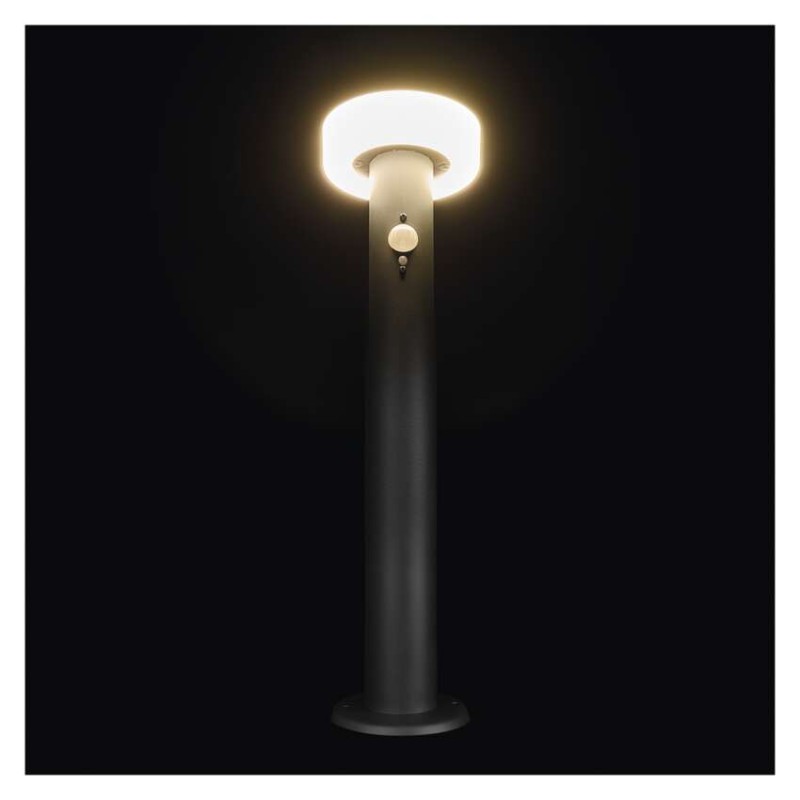 LED zahradní solární sloupkové svítidlo s čidlem soumraku, TERION, 12,5 × 12,5 × 50 cm
