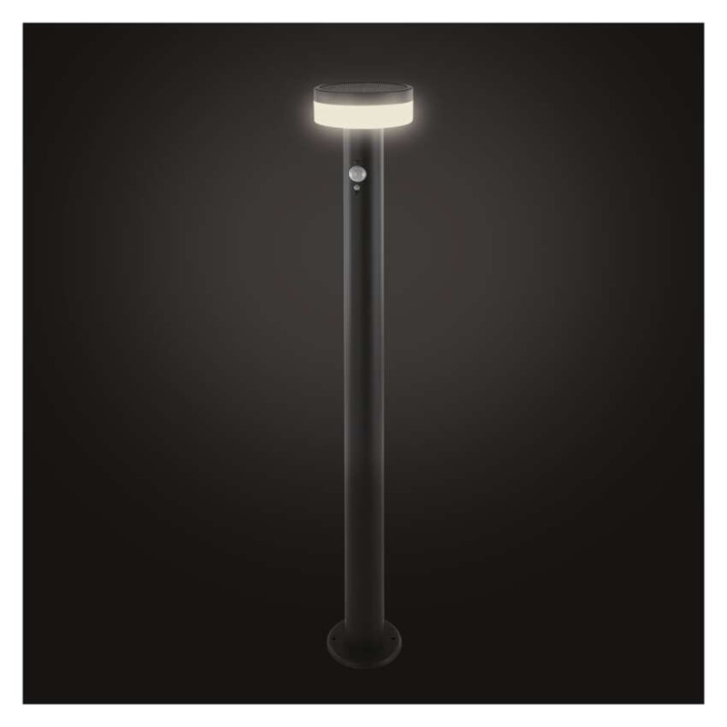 LED zahradní solární sloupkové svítidlo s čidlem soumraku, TERION, 12,5 × 12,5 × 80 cm