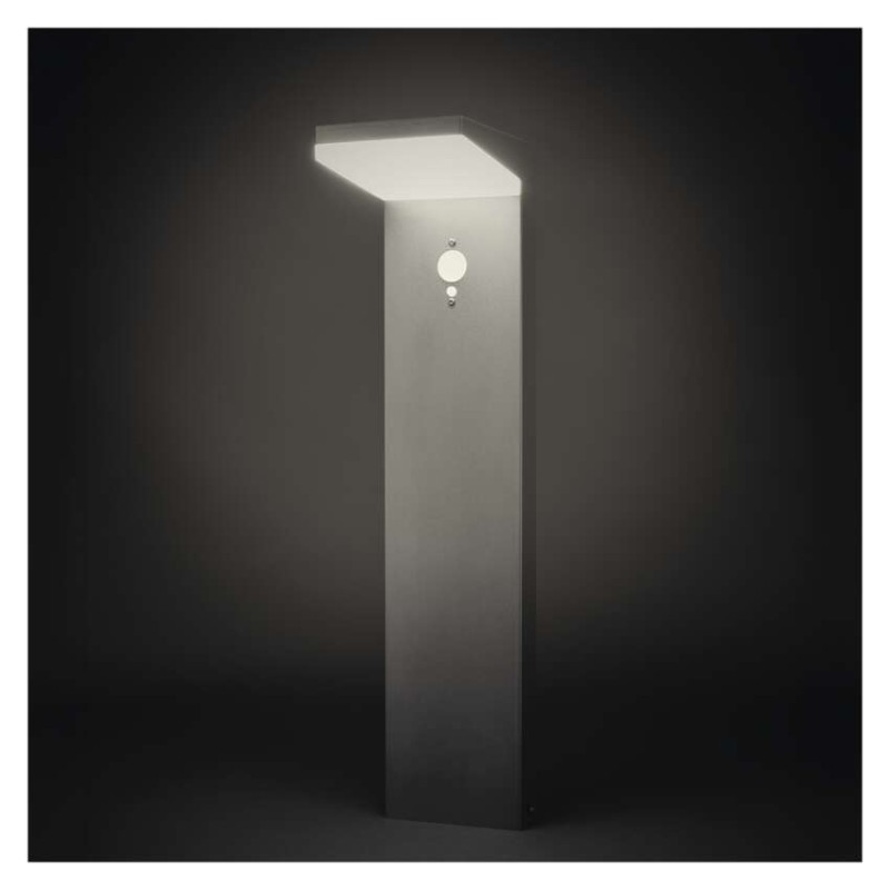 LED zahradní solární sloupkové svítidlo s čidlem soumraku, VEREA, 10,7 × 15,4 × 50 cm