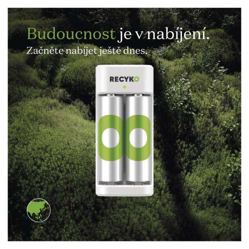 Nabíječka baterií GP Eco E221 + 2× AA ReCyko 2100