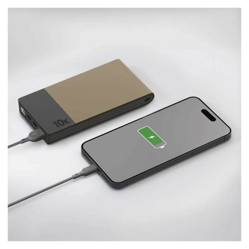 Powerbanka GP M2+ Series, 10 000 mAh, 22,5 W, béžová