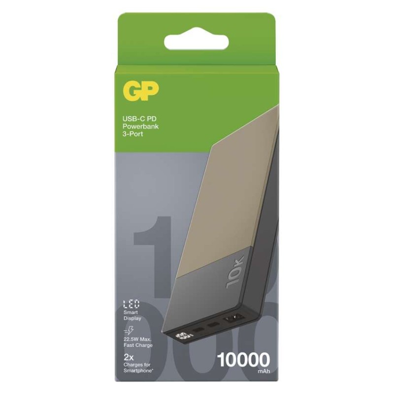 Powerbanka GP M2+ Series, 10 000 mAh, 22,5 W, béžová