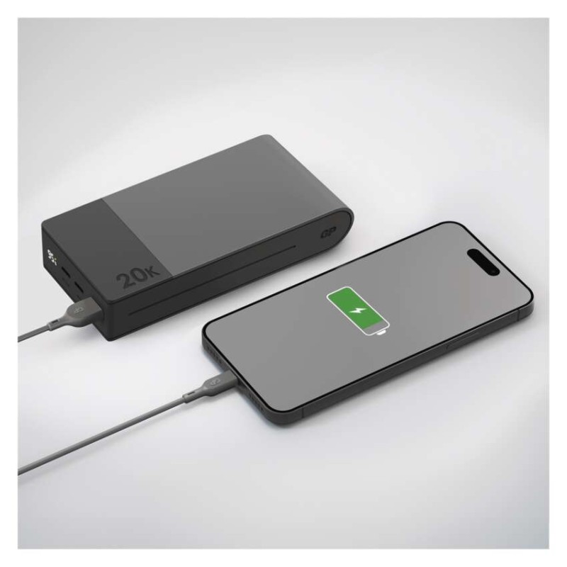 Powerbanka GP M2+ Series, 10 000 mAh, 22,5 W, šedá