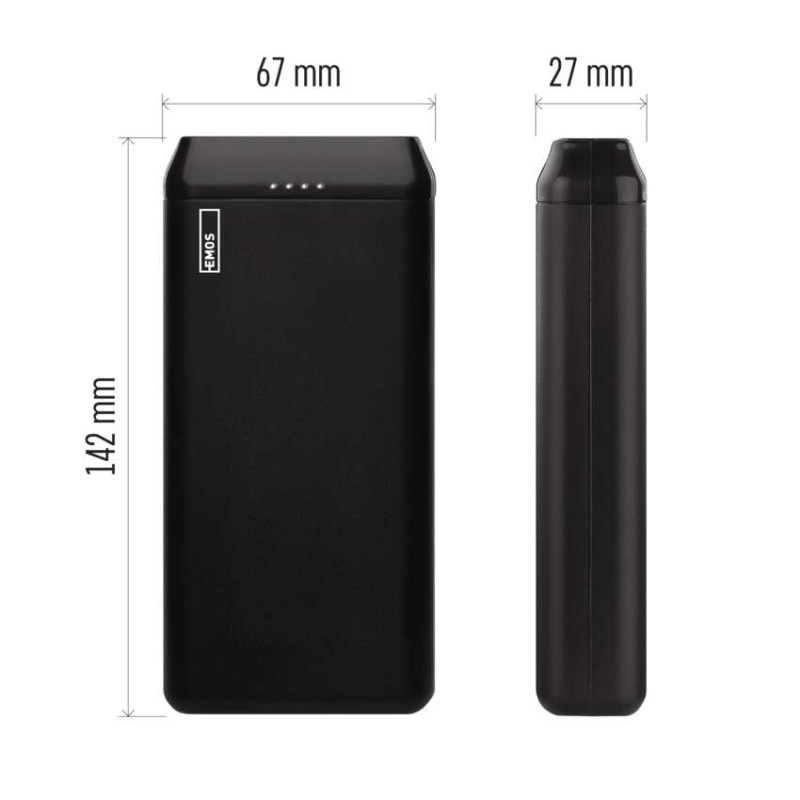 Powerbanka EMOS Alpha2 20, 20000 mAh, 10 W, černá