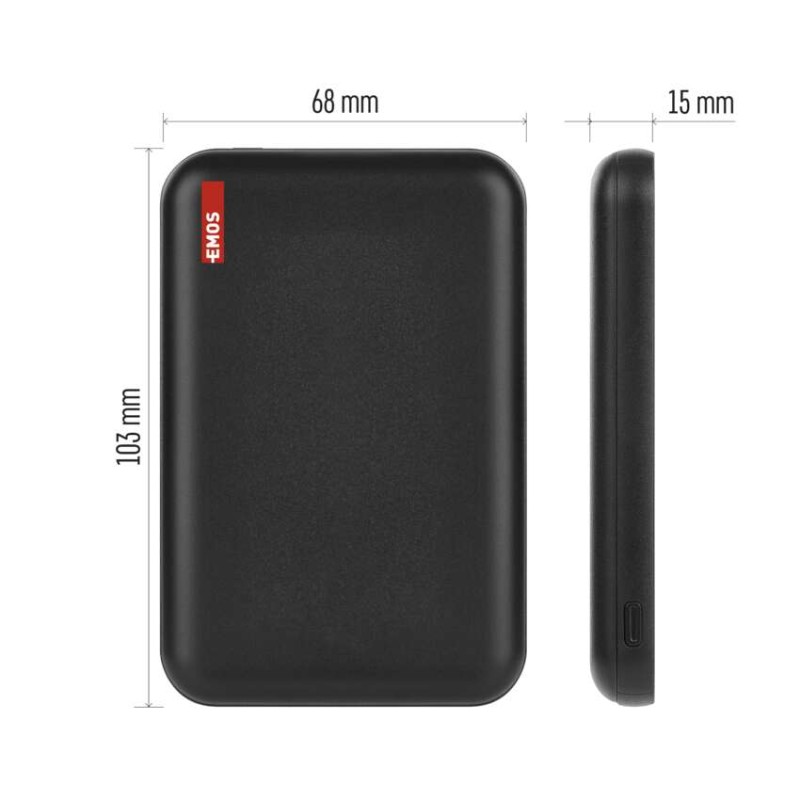 Powerbanka EMOS WI 521 Micro, 5 000 mAh, 20 W+Wireless