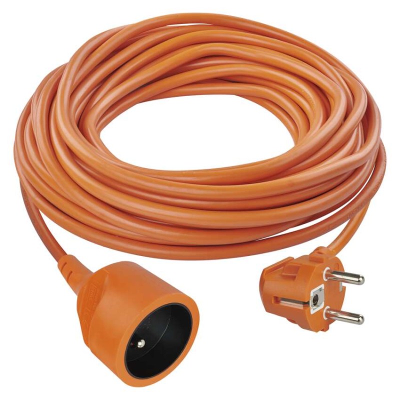 Prodlužovací kabel 20 m / 1 zásuvka / oranžový / PVC / 230 V / 1,5 mm2