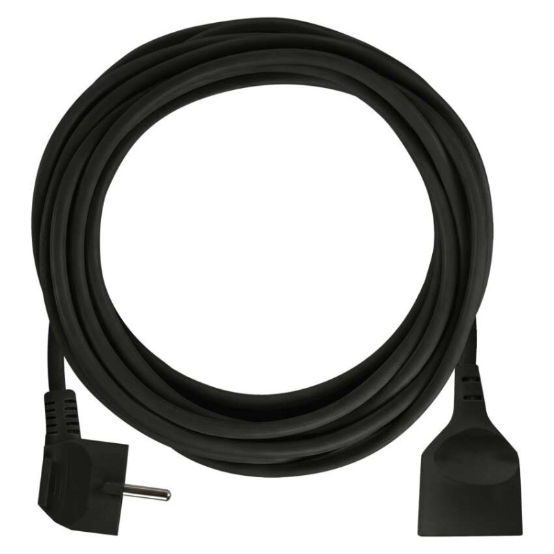 Prodlužovací kabel 5 m / 1 zásuvka / černý / PVC / 1,5 mm2