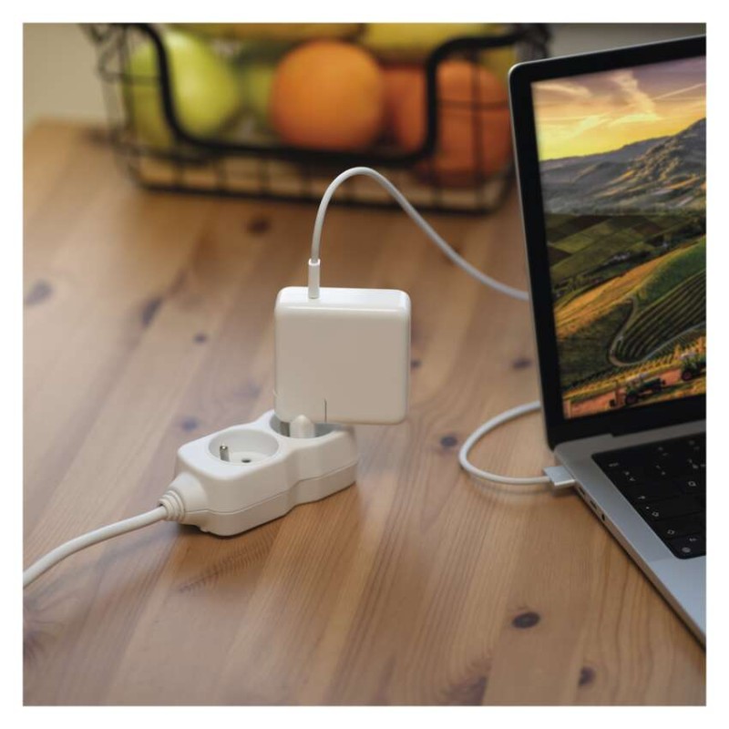 Prodlužovací kabel 2 m / 2 zásuvka / bílý / PVC / 1 mm2
