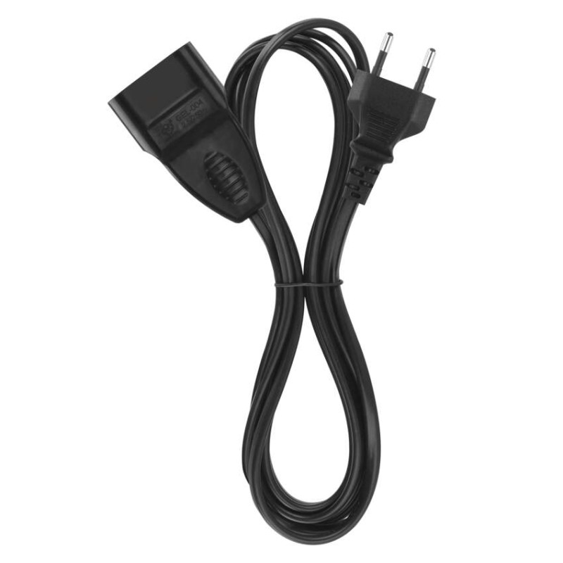 Dvoužilový pohyblivý přívod 1,5 m / 1 zásuvka / černý / PVC / 0,75 mm2