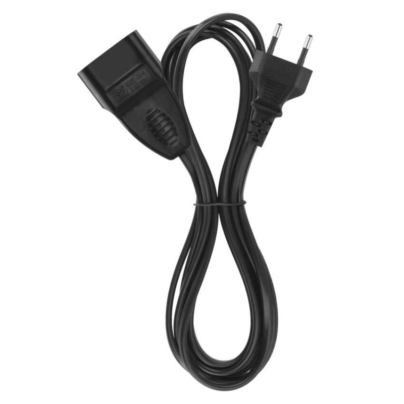 Dvoužilový pohyblivý přívod 3 m / 1 zásuvka / černý / PVC / 0,75 mm2