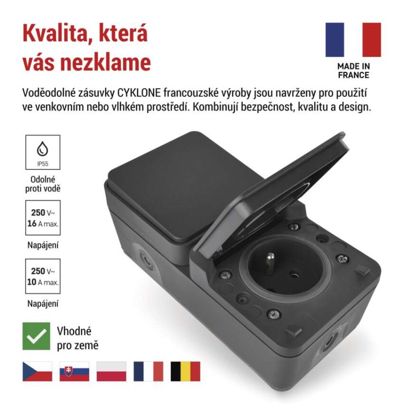 EMOS cyklone komb. zás+přep. C.6 nástěnný IP55