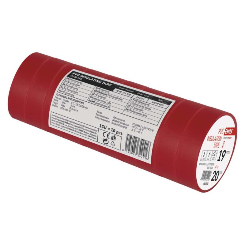 Izolační páska PVC 19mm / 20m červená