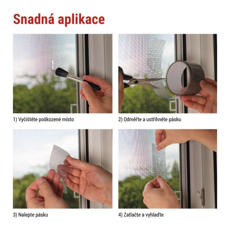Páska na opravu sítě proti hmyzu 50 mm / 2 m, transparent