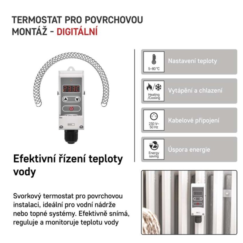 Příložný termostat EMOS P5683
