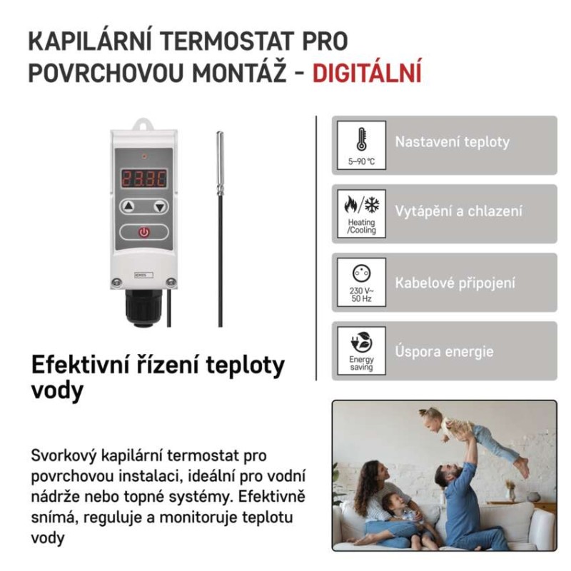 Termostat s kapilárovým čidlem EMOS P5684