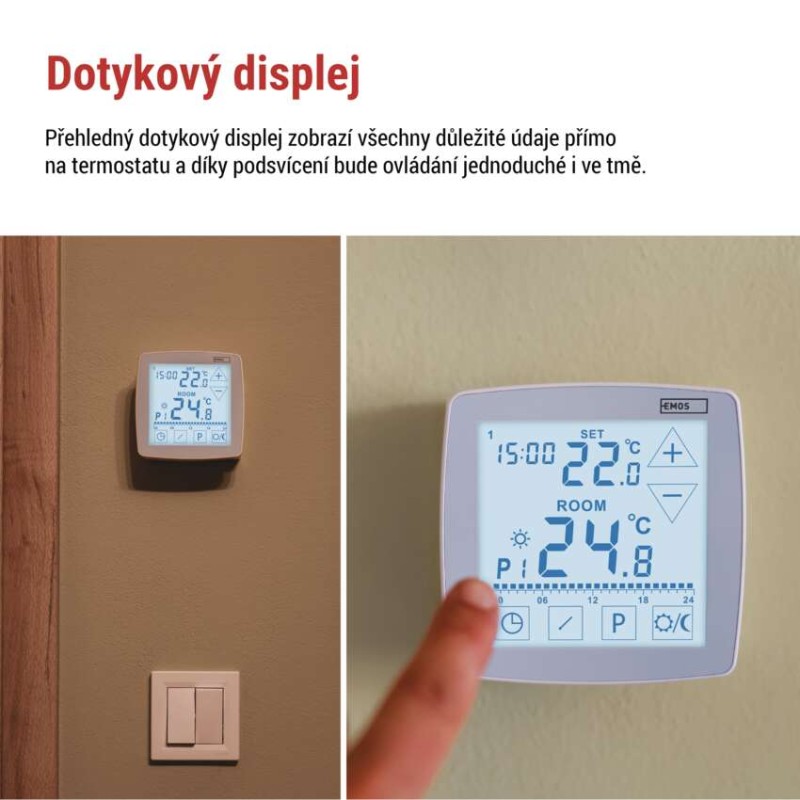 Pokojový programovatelný drátový OpenTherm termostat P56A01