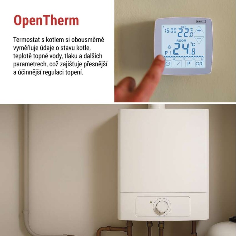 Pokojový programovatelný drátový OpenTherm termostat P56A02