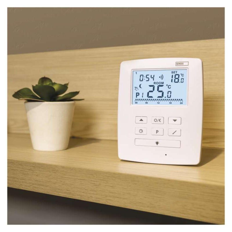 Pokojový termostat s komunikací OpenTherm, bezdrátový, P5611OT